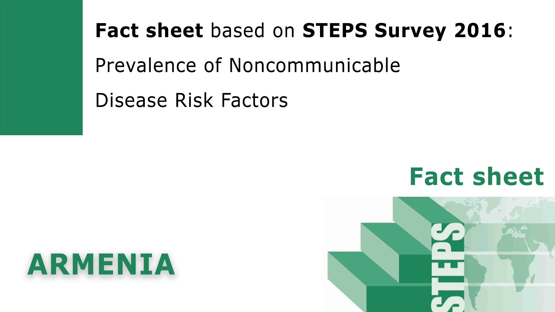 Armenia STEPS Survey 2016: Fact Sheet on NCD Risk Factors
