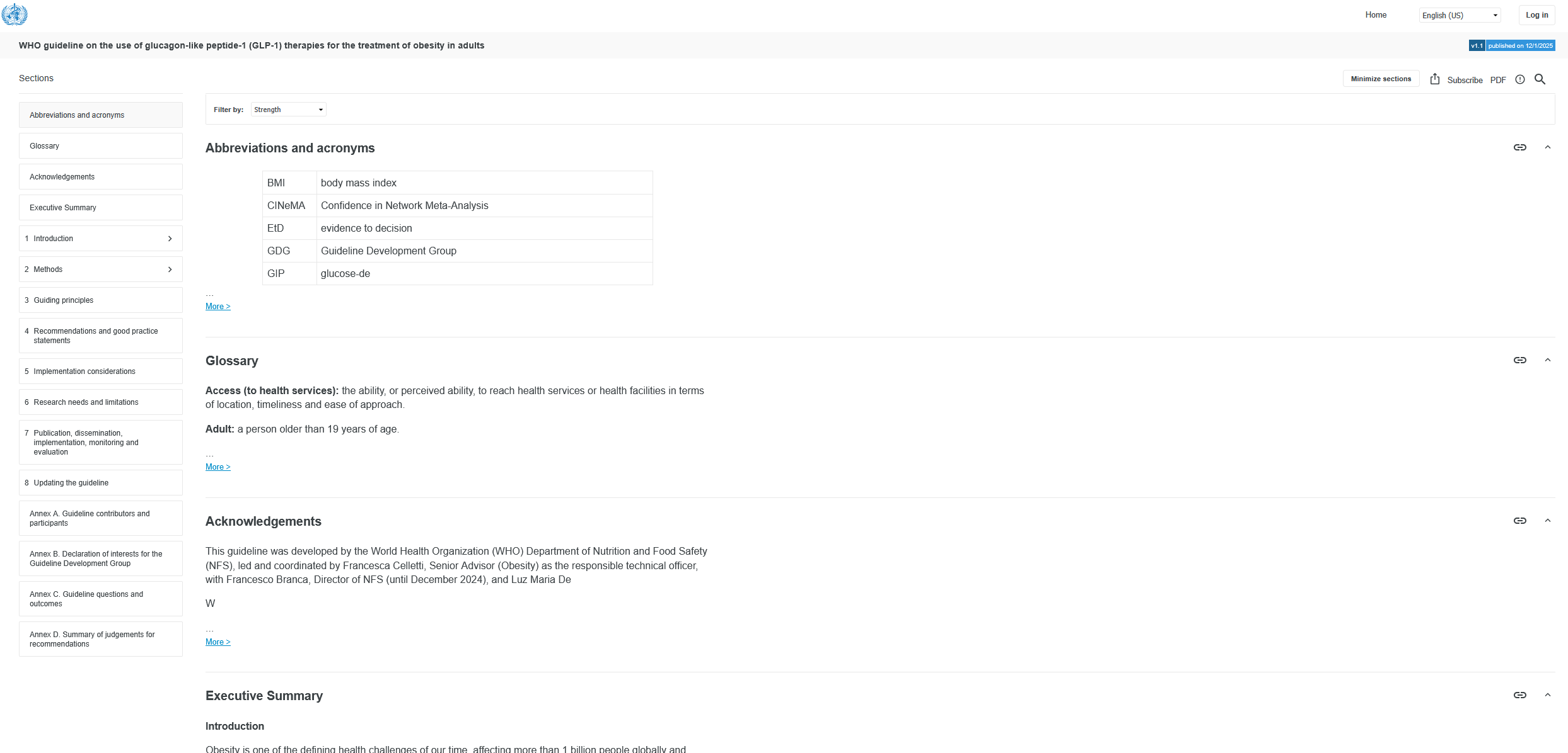  WHO guideline on the use of glucagon-like peptide-1 (GLP-1) therapies for the treatment of obesity in adults 