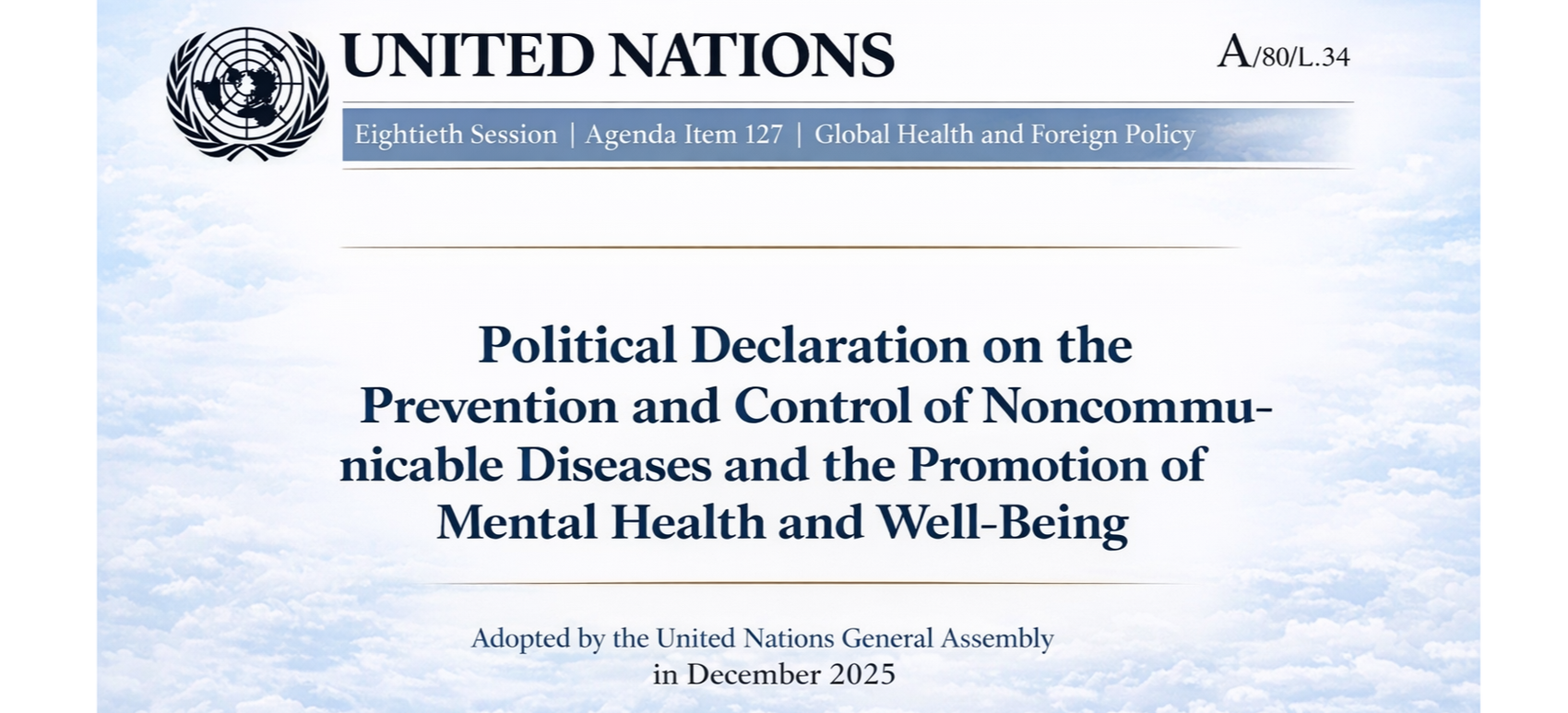 UN General Assembly adopts Political Declaration on noncommunicable diseases and mental health – implications for CRDs