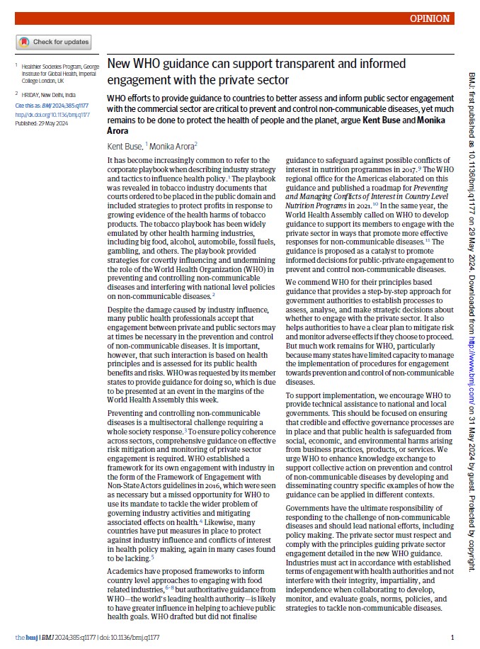 

<!-- THEME DEBUG -->
<!-- THEME HOOK: 'field' -->
<!-- FILE NAME SUGGESTIONS:
   ▪️ field--node--title--pin.html.twig
   ✅ field--node--title.html.twig
   ▪️ field--node--pin.html.twig
   ▪️ field--title.html.twig
   ▪️ field--string.html.twig
   ▪️ field.html.twig
-->
<!-- 💡 BEGIN CUSTOM TEMPLATE OUTPUT from 'themes/custom/whokap/templates/field/field--node--title.html.twig' -->
New WHO guidance can support transparent and informed engagement with the private sector
<!-- END CUSTOM TEMPLATE OUTPUT from 'themes/custom/whokap/templates/field/field--node--title.html.twig' -->

