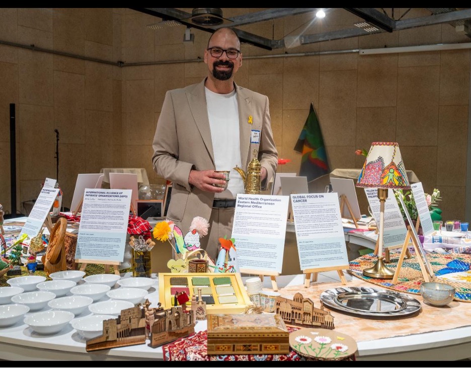 Sharing the Syrian culture and advocating for children living with cancer during the “A Seat at The Table “ side event at the 78th World Health Assembly.